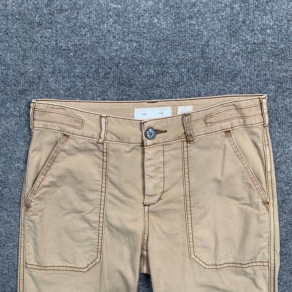 Hei Hei Pants Womens 26 Brown Cotton Blend Stretch Cargo Pockets Double Knee - Picture 4 of 13